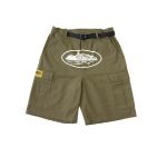Corteiz Alcatraz Cargo Shorts Khaki Green, Make a statement with this trendy and versatile choice.