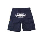 Corteiz Guerillaz Shorts Navy, Make a bold statement with this trendy and versatile choice.